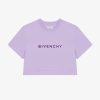 Donne Givenchy Magliette | T-Shirt Cropped Di Givenchy In Cotone Capitonne Lavanda