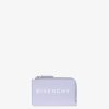 Donne Givenchy Piccola Pelletteria | Portacarte Con Cerniera G-Cut In Pelle 4G Lavanda