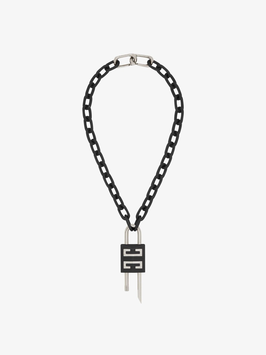 Uomini Givenchy Gioielleria | Collana Con Chiusura Media In Metallo Nero