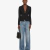 Donne Givenchy Pantaloni | Jeans Oversize In Denim Con Dettagli Di Cuciture Blu Medio