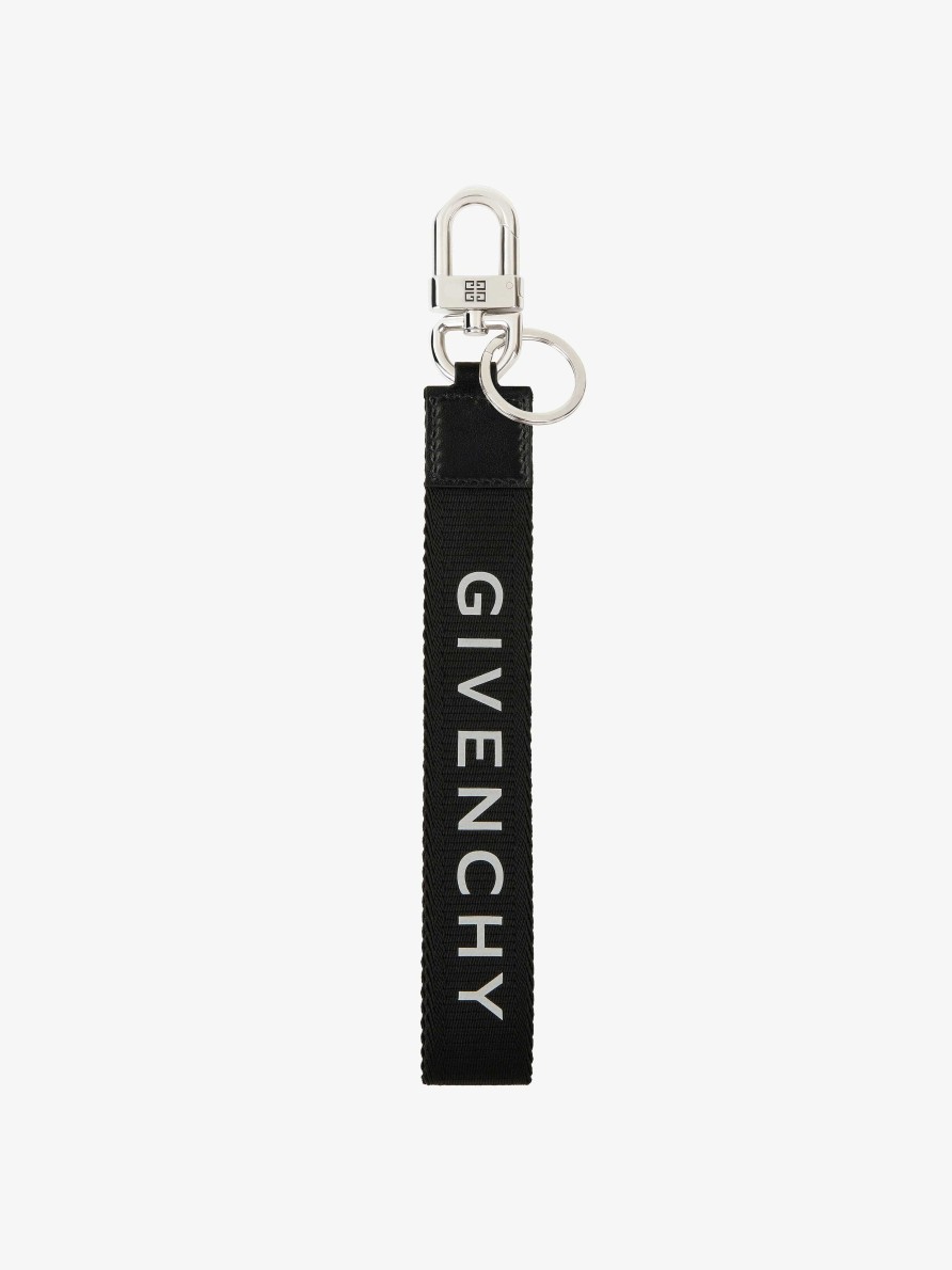 Uomini Givenchy Altri Accessori | Portachiavi Da Polso In Fettuccia Nero Bianco