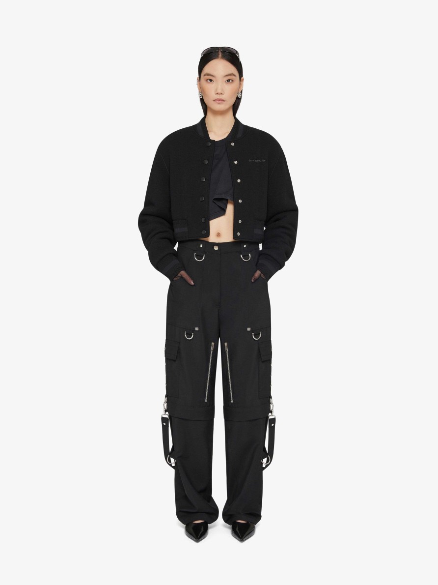 Donne Givenchy Pantaloni | Pantaloni Staccabili Two In One In Lana E Mohair Nero