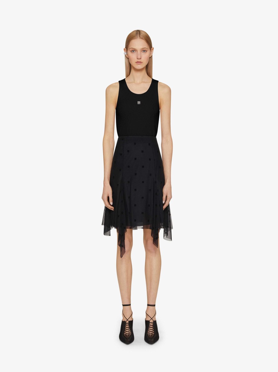 Donne Givenchy Gonne | Gonna Plissettata In Tulle 4G Nero