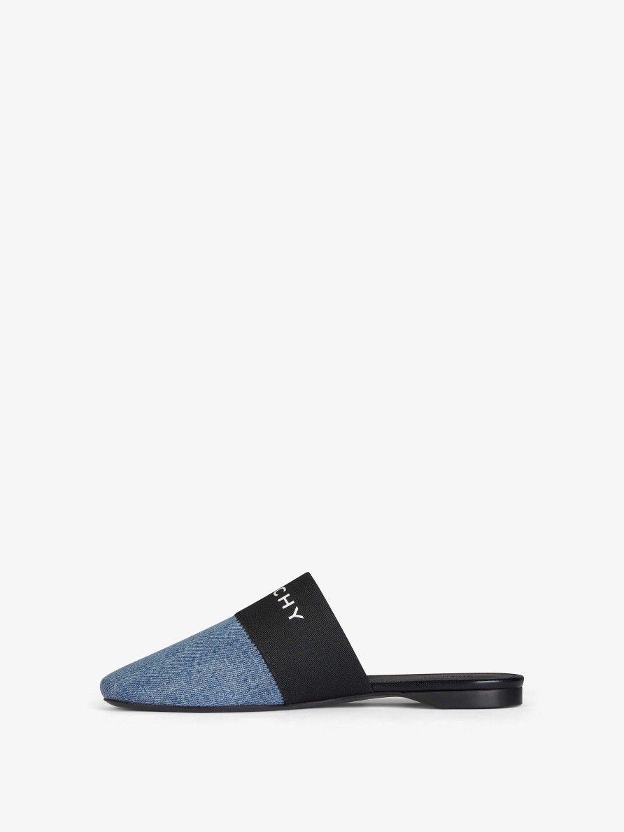 Donne Givenchy Ciabatte E Sandali | Sabot Piatti Bedford In Denim Blu Medio