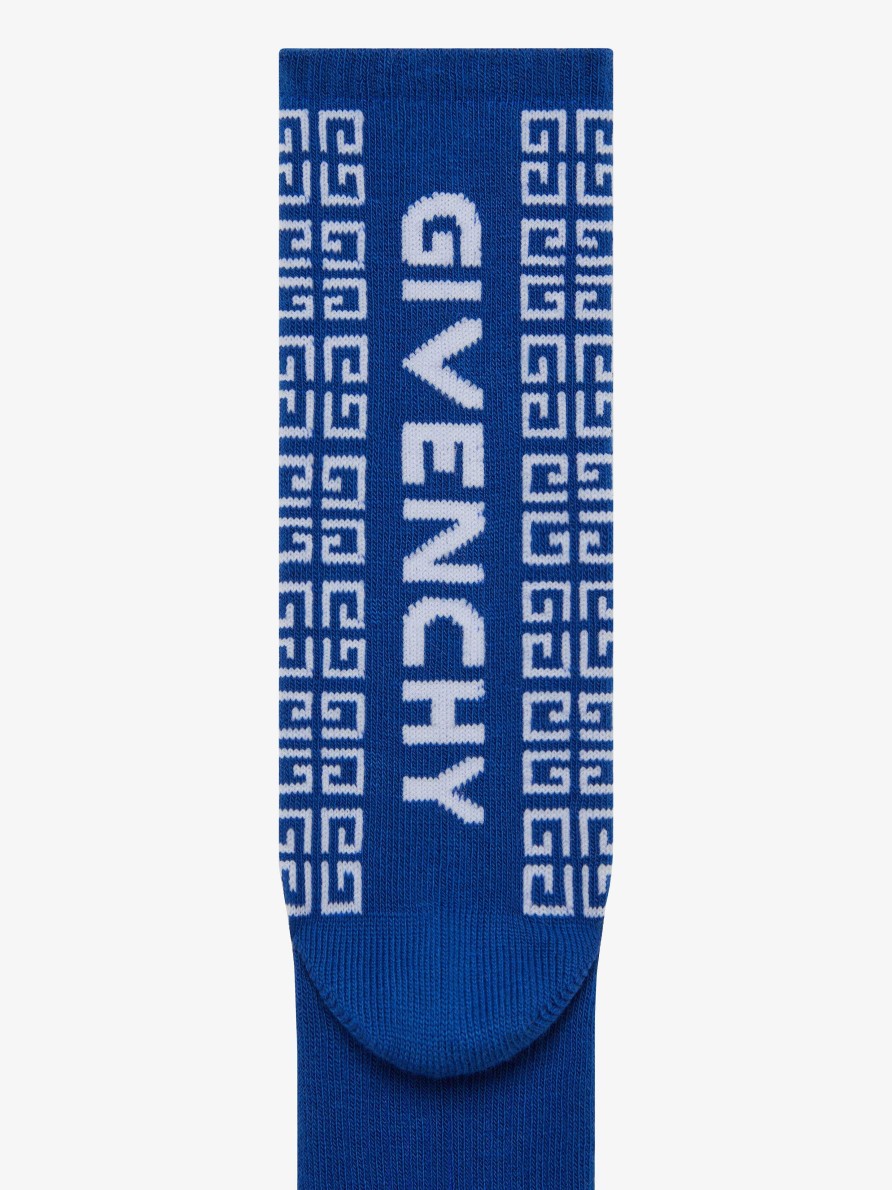 Uomini Givenchy Ragazzo (Da 4 A 12 Anni) | Calzini In Jacquard 4G Bianco Blu