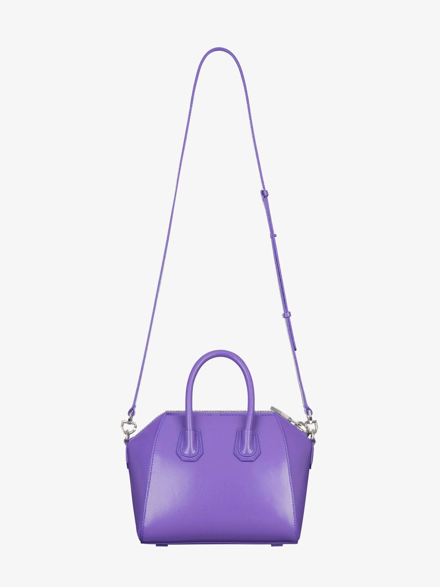 Donne Givenchy Antigona | Mini Borsa Antigona In Pelle Box Dalia Viola