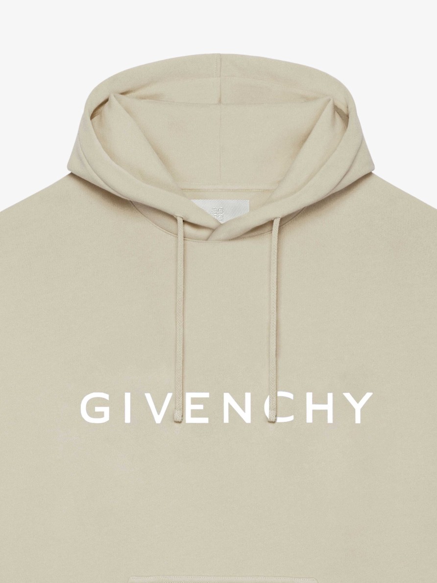 Uomini Givenchy Felpe E Felpe Con Cappuccio | Felpa Con Cappuccio Slim Fit Di Givenchy Archetype In Pile Argilla