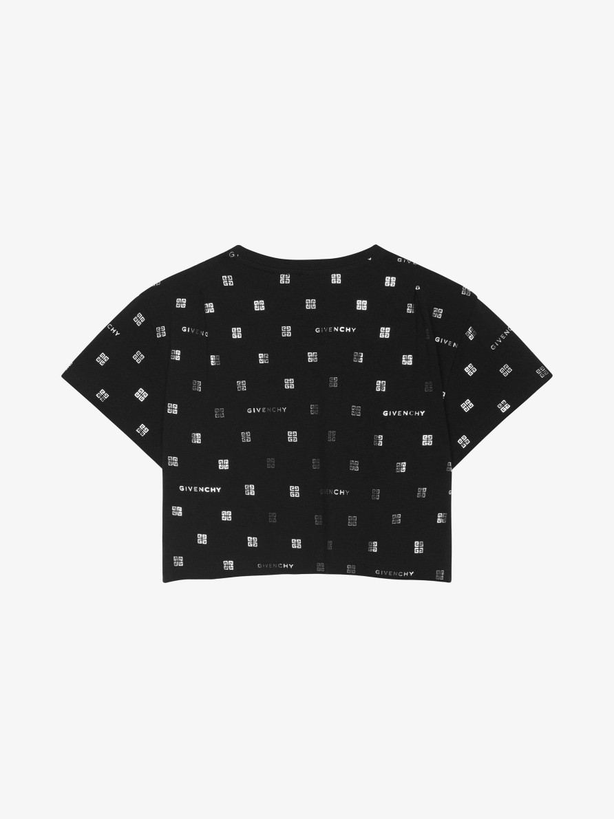 Donne Givenchy Ragazza (Da 4 A 12 Anni) | T-Shirt In Cotone Givenchy 4G Nero/Argento