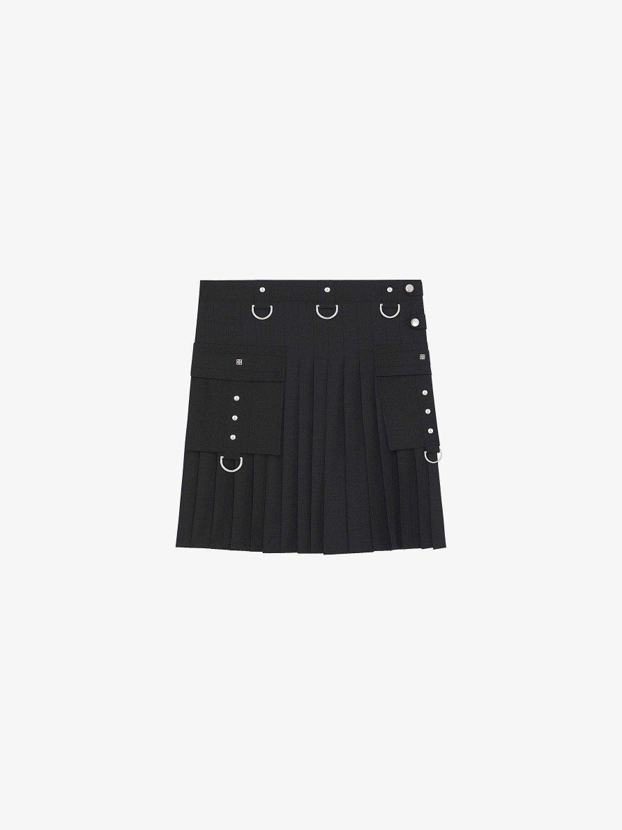 Donne Givenchy Gonne | Gonna Kilt In Lana E Mohair Nero