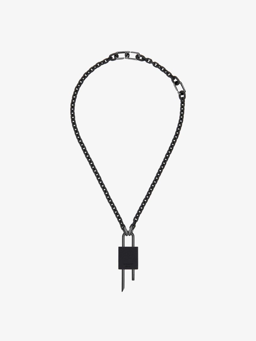 Uomini Givenchy Gioielleria | Collana Con Chiusura Piccola In Metallo Nero