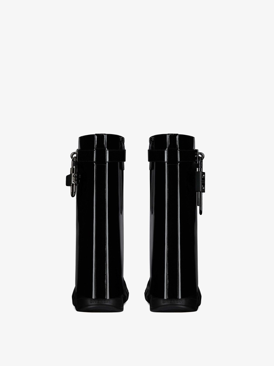 Donne Givenchy Blocco Dello Squalo | Stivaletti Biker Shark Lock In Vernice Nero