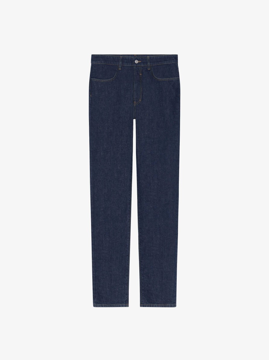 Uomini Givenchy Pantaloni | Jeans Slim Fit In Denim Blu Indaco