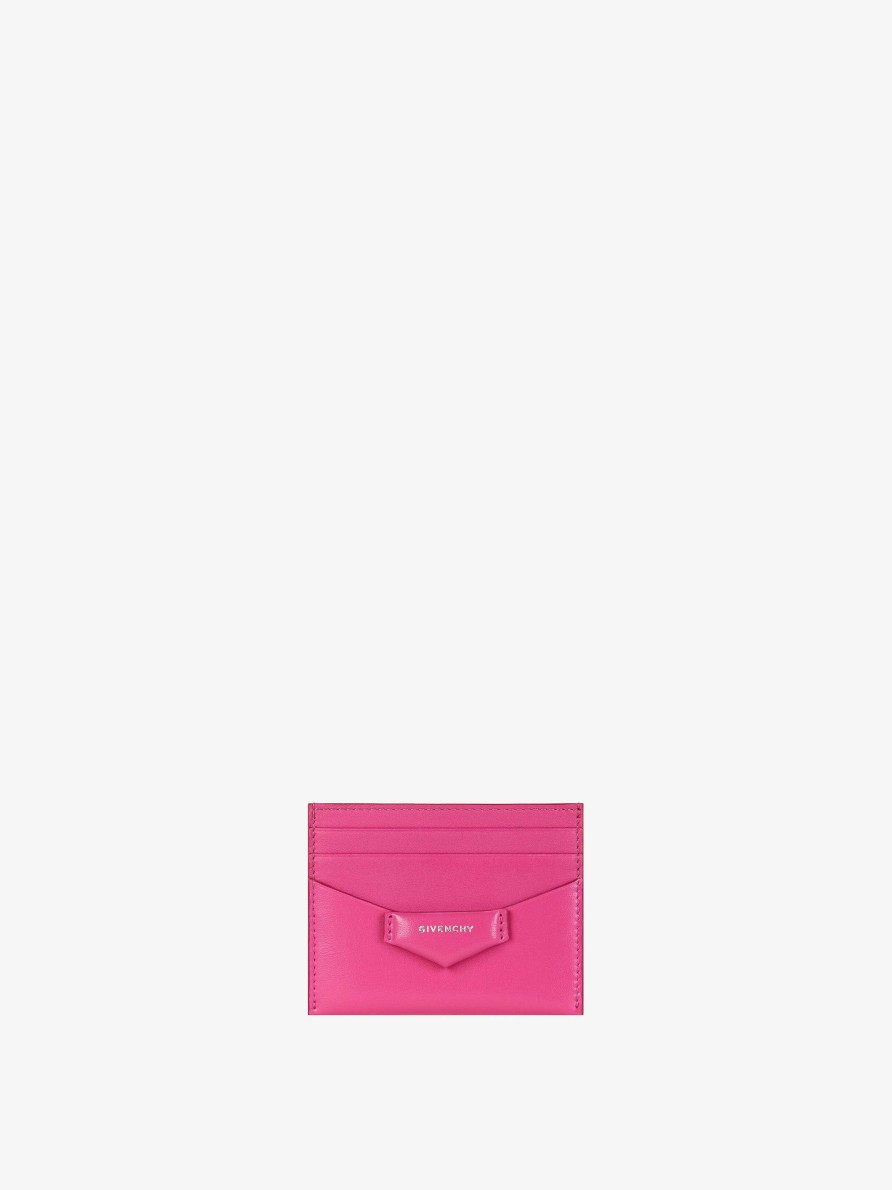 Donne Givenchy Piccola Pelletteria | Portacarte Antigona In Pelle A Scatola Rosa Fluo