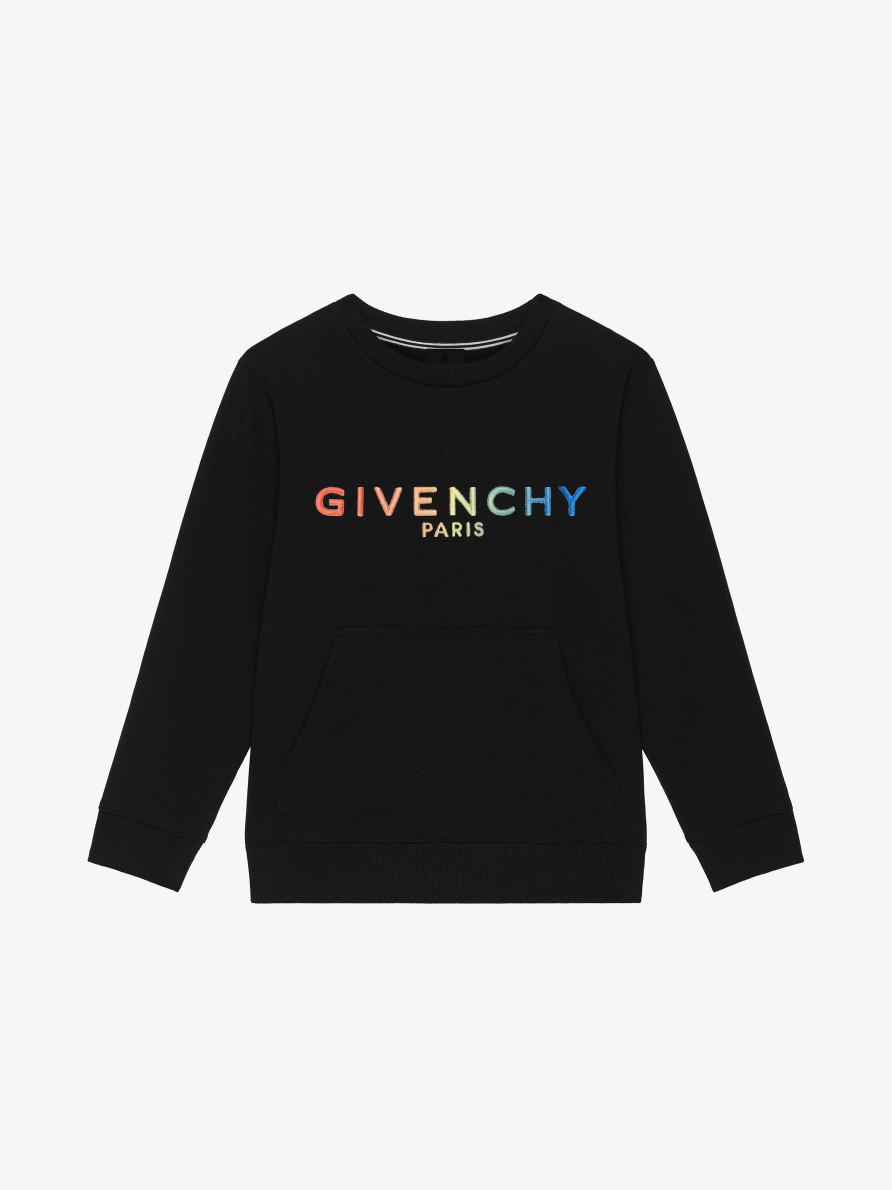 Uomini Givenchy Ragazzo (Da 4 A 12 Anni) | Felpa In Pile Ricamata Nero