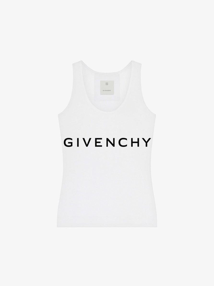 Donne Givenchy Magliette | Canotta Givenchy Archetype Slim Fit In Cotone Bianco Nero