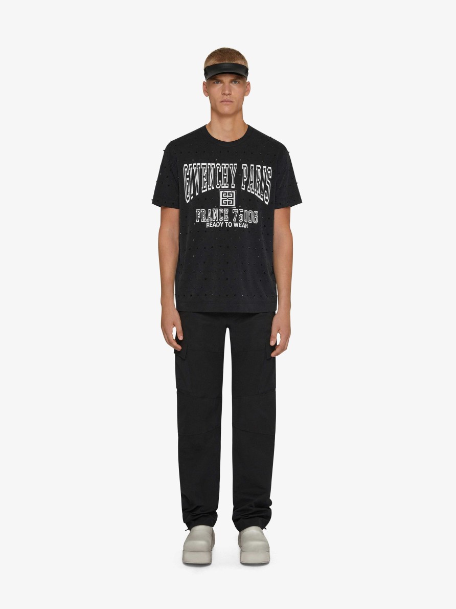 Uomini Givenchy Pantaloni | Pantaloni Cargo In Cotone Nero