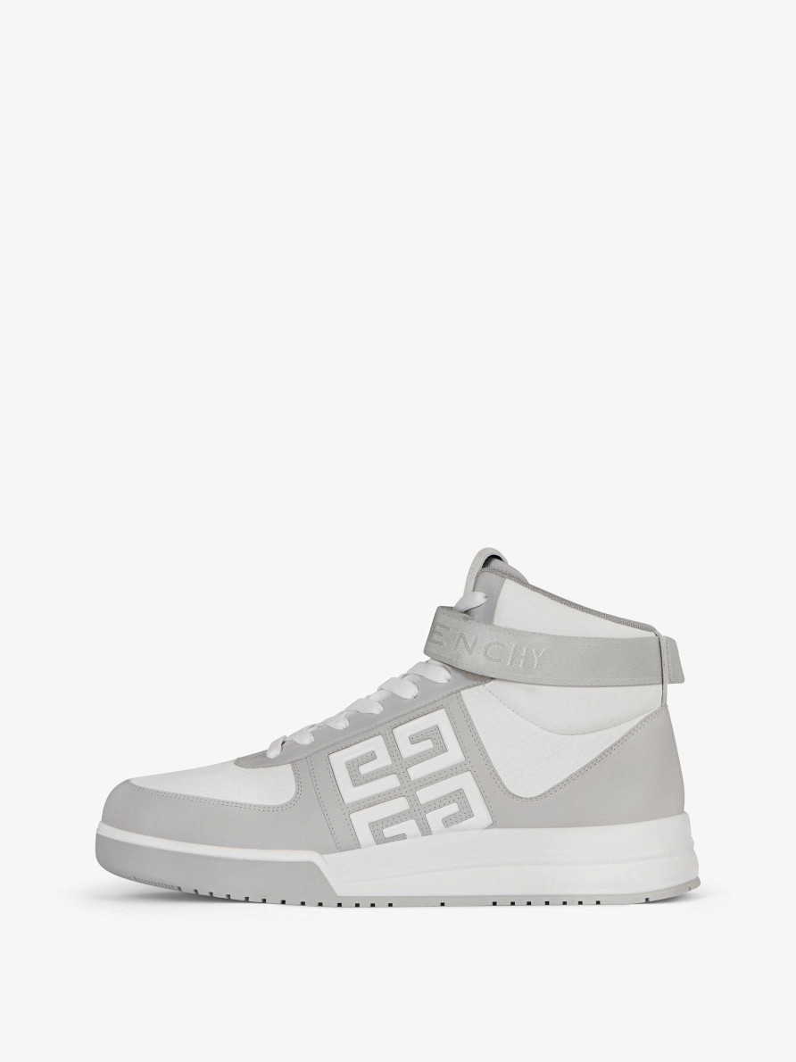 Uomini Givenchy G4 | Sneakers Alte G4 In Pelle Grigio/Bianco