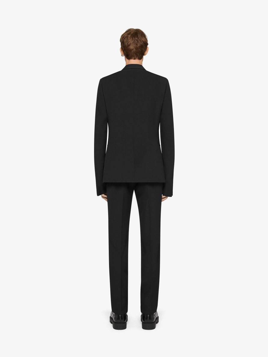 Uomini Givenchy Pantaloni | Pantaloni Sartoriali Slim Fit In Lana Nero