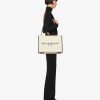 Donne Givenchy Borsa G | Borsa Shopping G-Tote Media In Tela Spalmata 4G Avorio