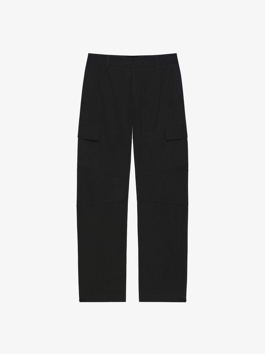 Uomini Givenchy Pantaloni | Pantaloni Cargo In Cotone Nero