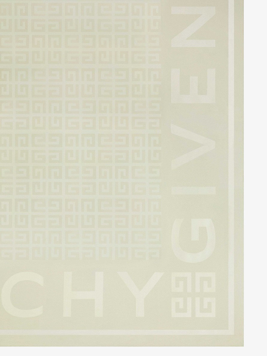 Donne Givenchy Sciarpe | Givenchy 4G Quadrato Grande In Seta Jacquard Avorio