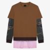 Uomini Givenchy Magliette | T-Shirt Sovrapposta In Cotone E Rete Multicolore