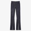 Donne Givenchy Pantaloni | Pantaloni Boot Cut In Denim Con Spacchi Blu Indaco