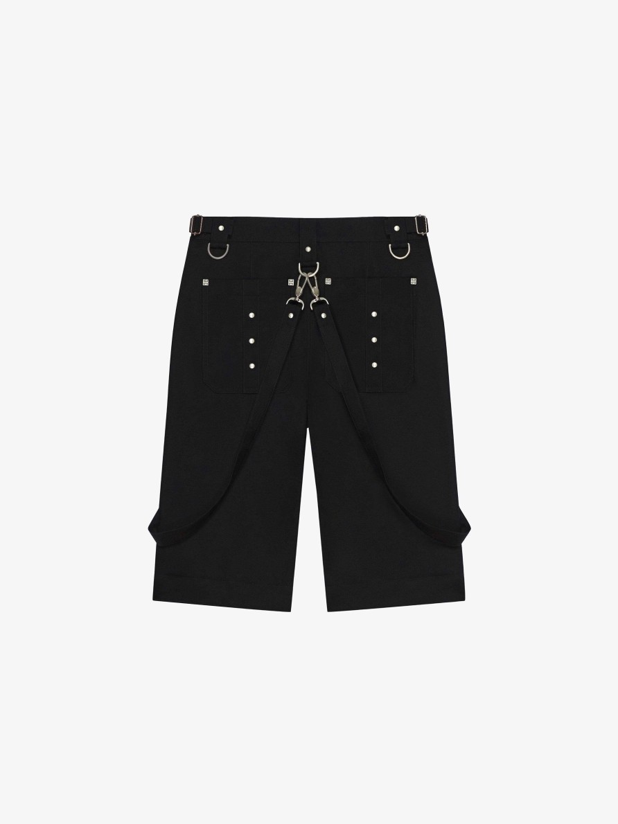 Uomini Givenchy Pantaloni | Pantaloni Due In Uno Staccabili In Lana Con Bretelle Nero