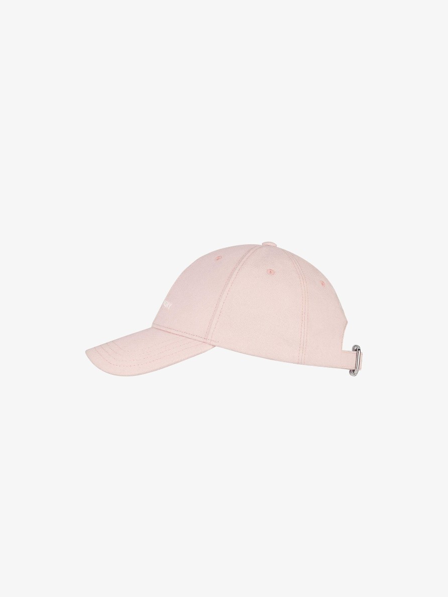 Donne Givenchy Altri Accessori | Cappellino Ricamato Givenchy In Cotone Rosa Chiaro