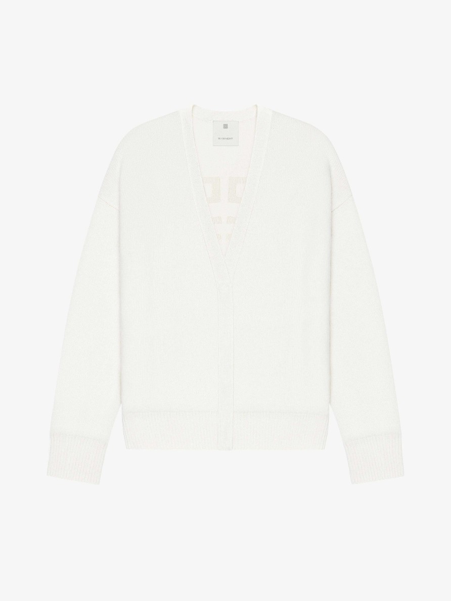 Donne Givenchy Maglieria | Cardigan 4G In Cashmere Avorio