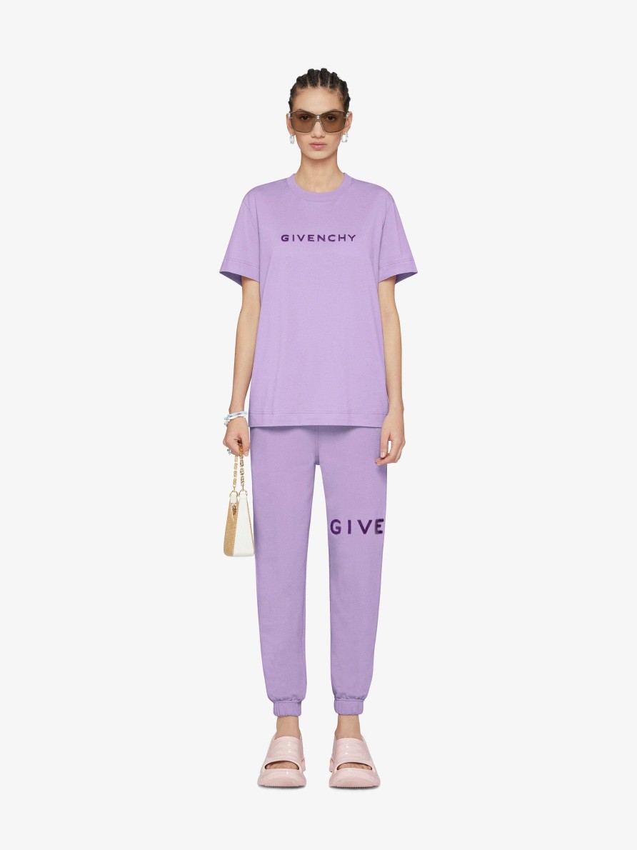 Donne Givenchy Magliette | T-Shirt Di Givenchy In Cotone Capitonne Lavanda