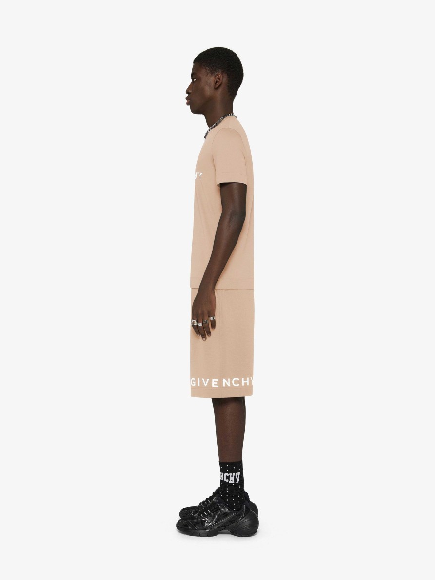 Uomini Givenchy Magliette | T-Shirt Givenchy Archetype Slim Fit In Cotone Cammello Beige