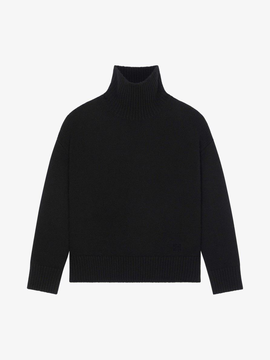 Donne Givenchy Maglieria | Maglia A Collo Alto In Cashmere Nero