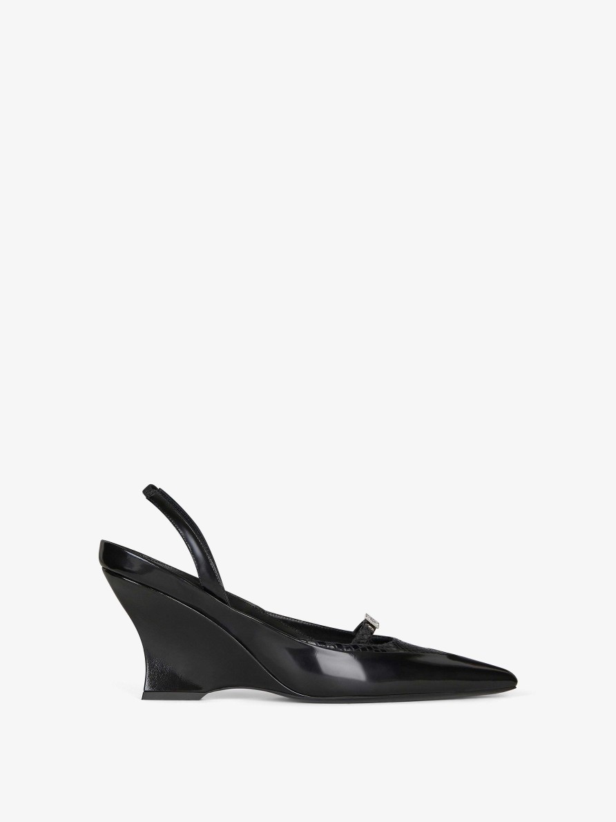 Donne Givenchy Tacchi | Slingback Raven In Pelle E Ayers Nero