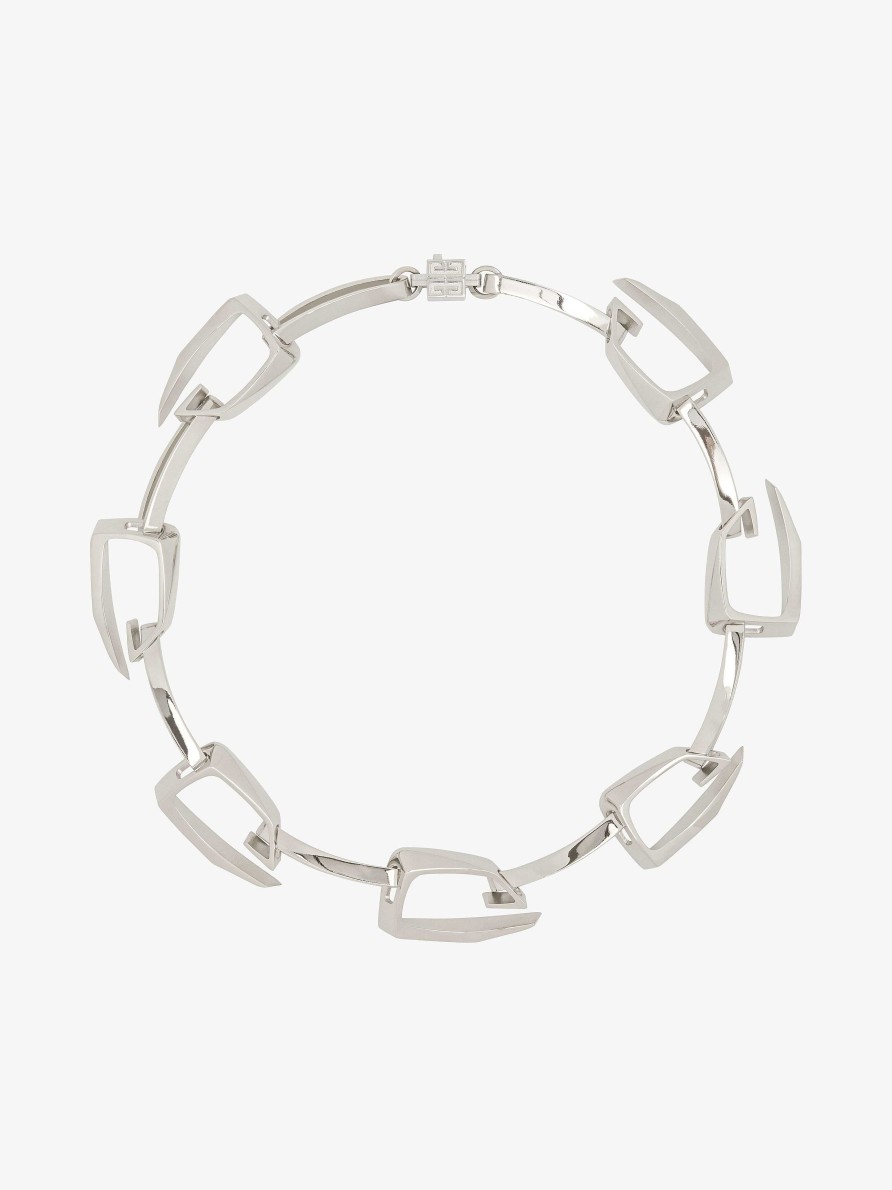 Uomini Givenchy Gioielleria | Collana Giv Cut In Metallo Argenteo