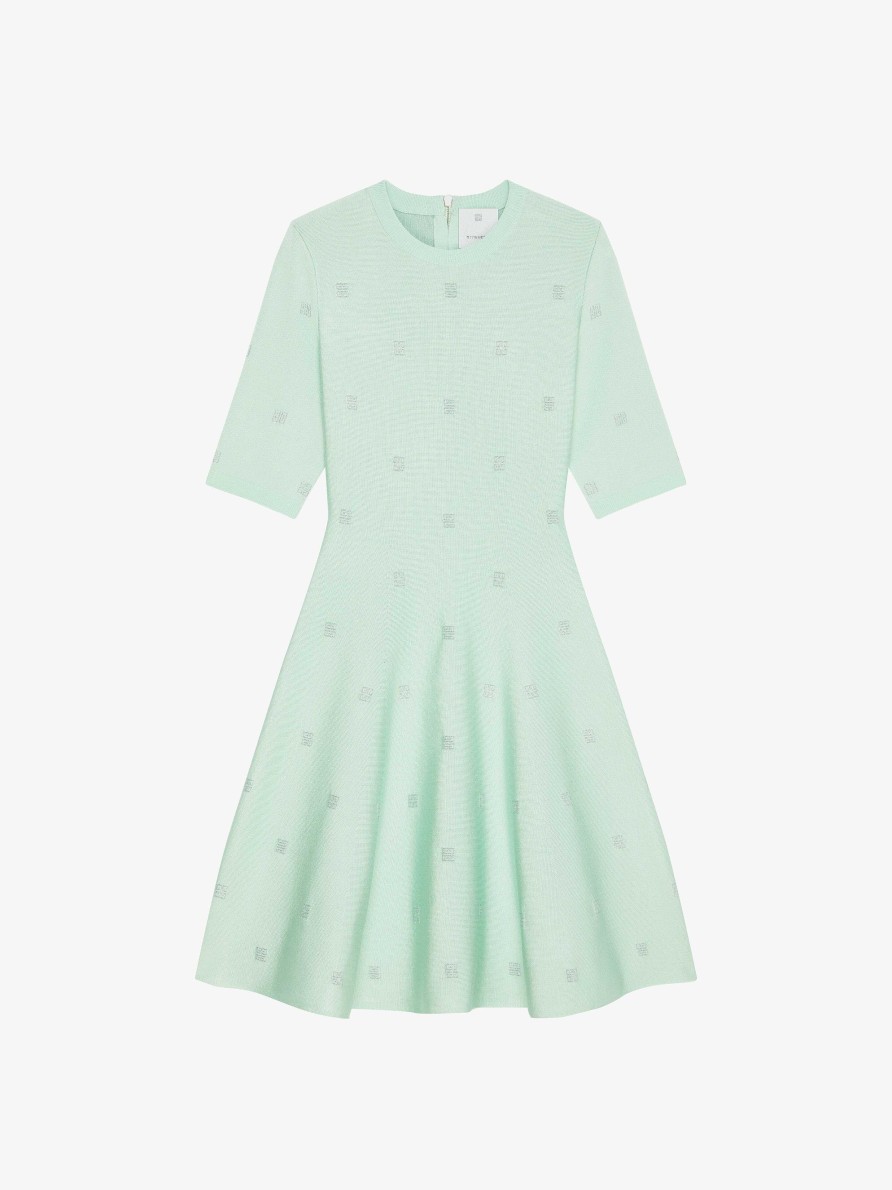 Donne Givenchy Vestiti | Abito In Jacquard 4G Menta Verde