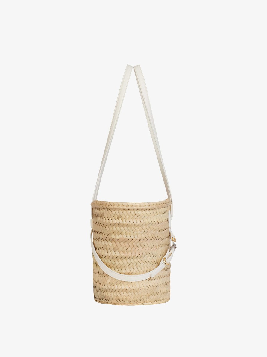 Donne Givenchy Borse A Tracolla | Borsa Basket Piccola Voyou In Rafia Avorio