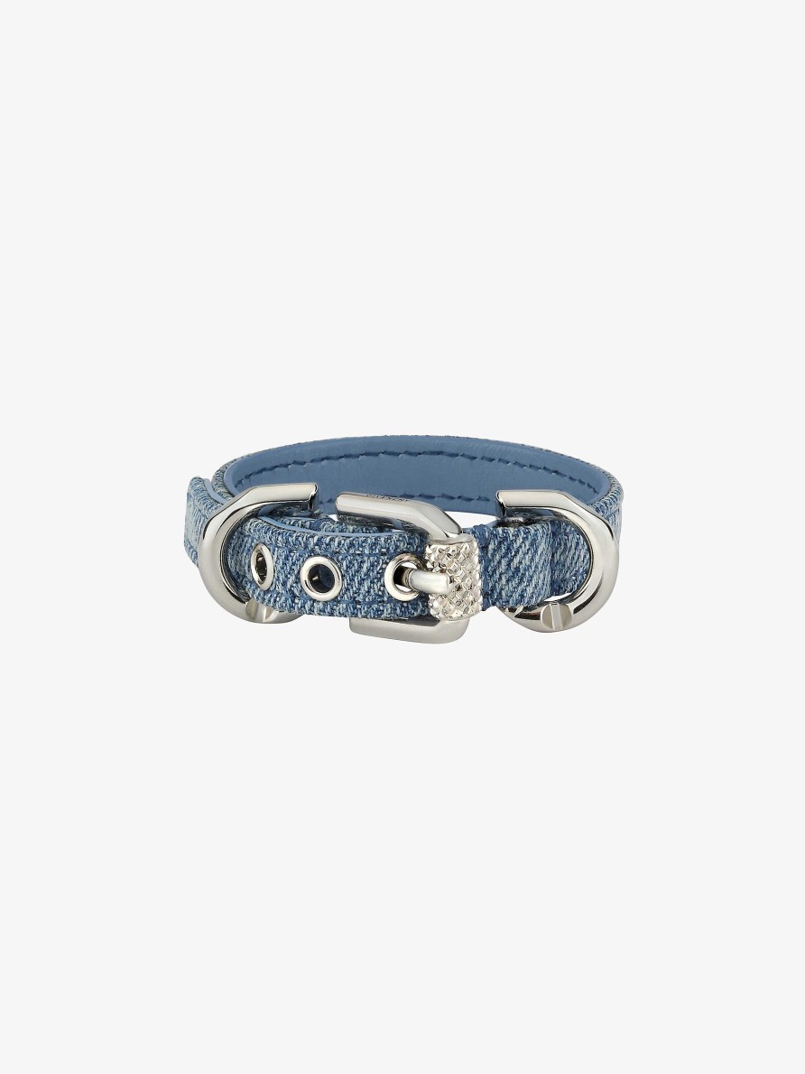 Donne Givenchy Gioielleria | Bracciale Voyou In Denim E Metallo Blu Denim