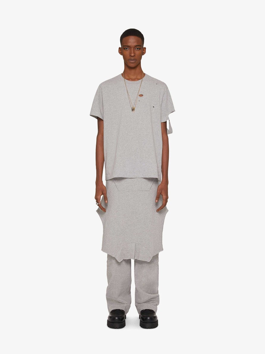 Uomini Givenchy Pantaloni | Gonna In Pile Grigio Chiaro Melange