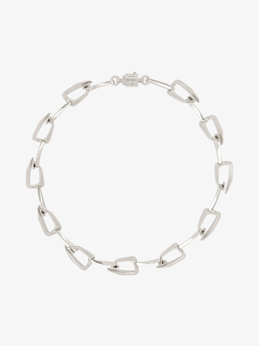 Uomini Givenchy Gioielleria | Collana Giv Cut In Metallo Argenteo