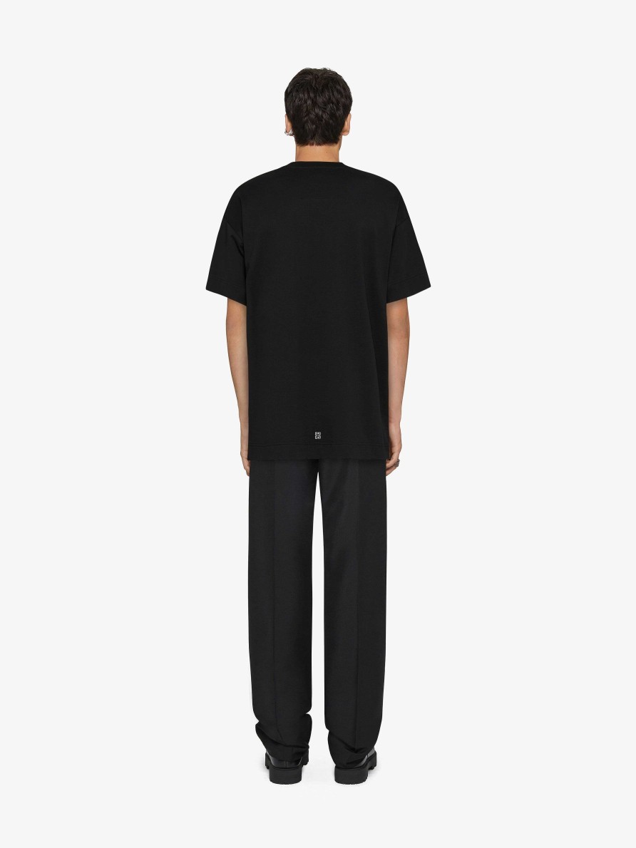 Uomini Givenchy Magliette | T-Shirt Oversize Di Givenchy World Tour In Cotone Nero