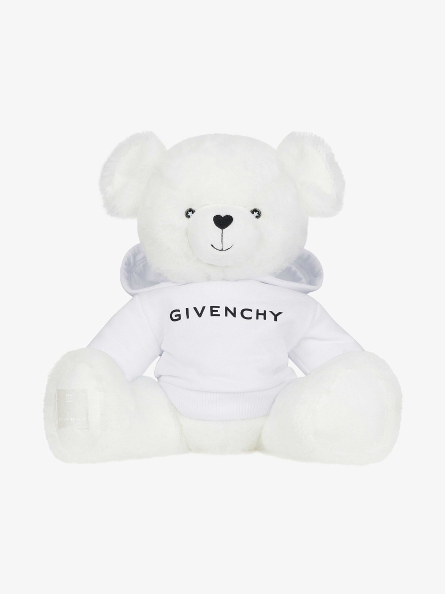 Uomini Givenchy Ragazzo (Da 4 A 12 Anni) | Orsetto Di Peluche Di Givenchy In Pelliccia Sintetica Bianco