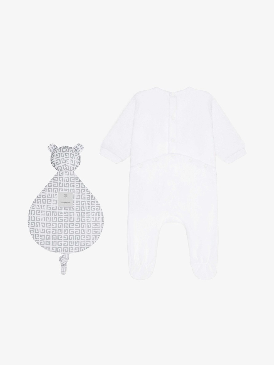 Uomini Givenchy Bambino (Da 1 Mese A 3 Anni) | Set Regalo Pigiama, Custodia E Orsetto Grigio/Bianco