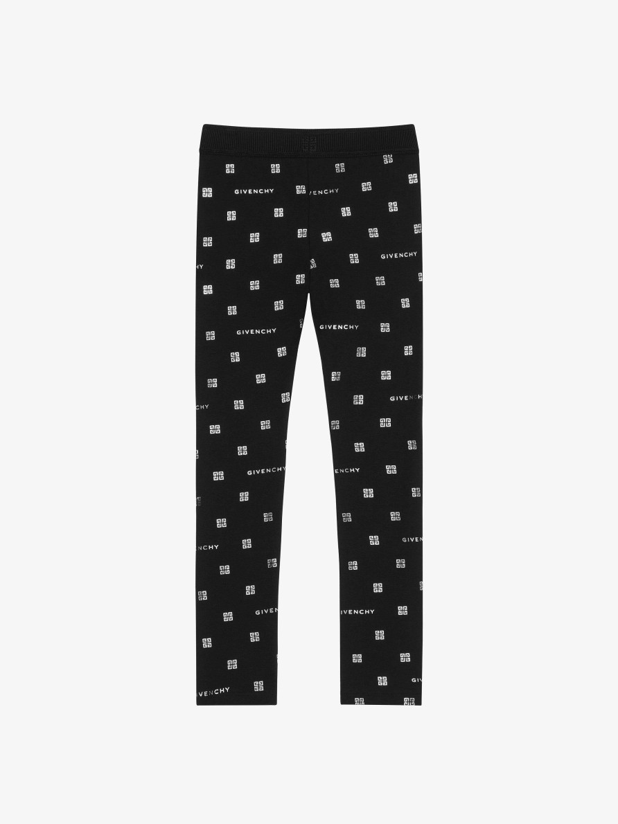 Donne Givenchy Ragazza (Da 4 A 12 Anni) | Leggings In Maglia Givenchy 4G Nero/Argento