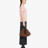 Donne Givenchy Magliette | T-Shirt Slim Fit Sovrapposta In Cotone E Pizzo 4G Rosa Cipria