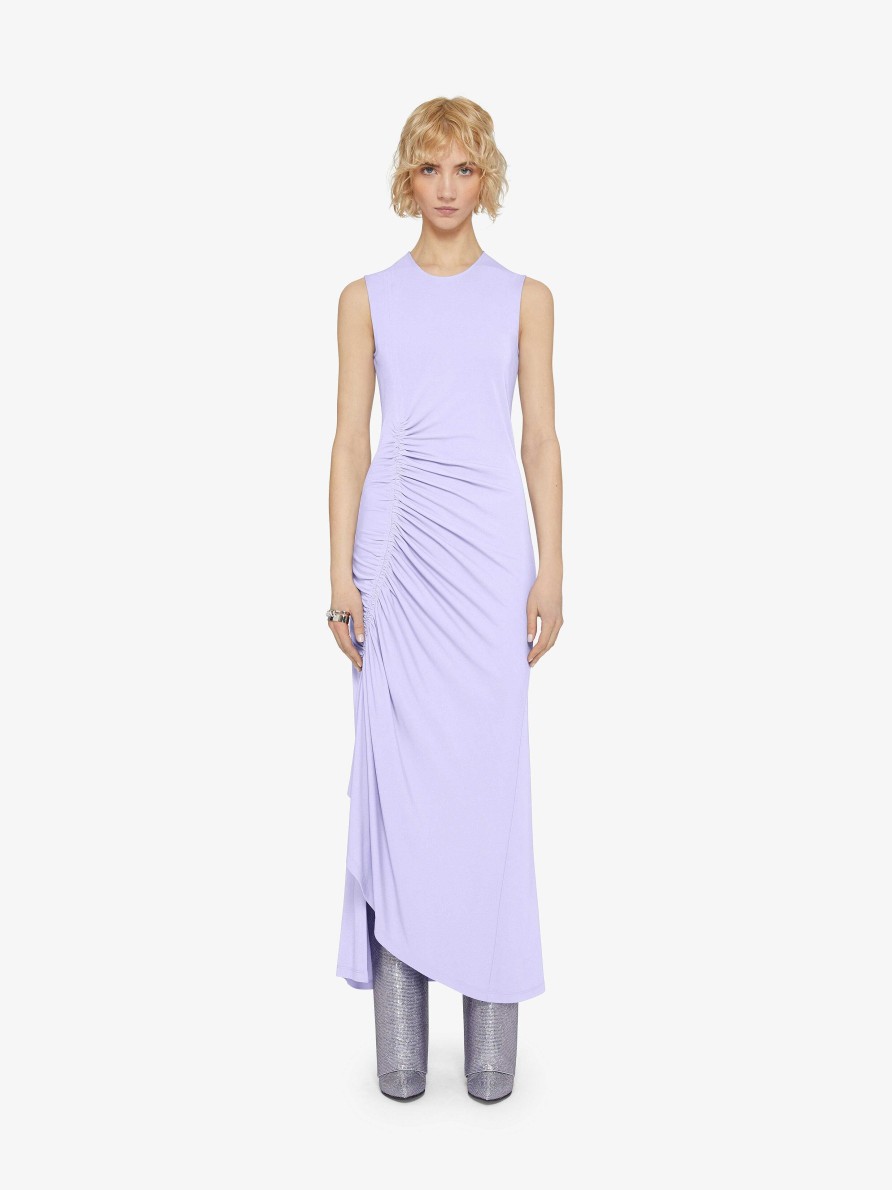 Donne Givenchy Vestiti | Abito Drappeggiato In Crepe Lavanda