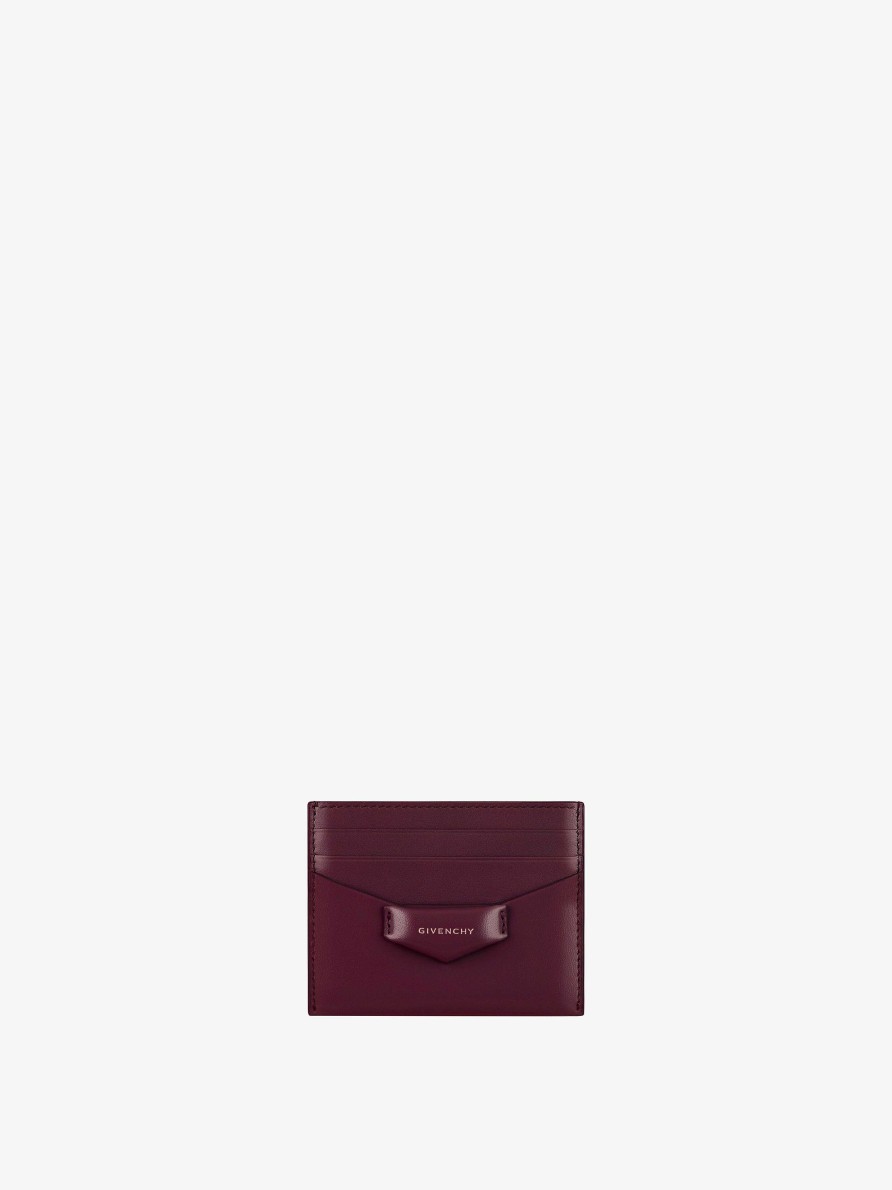 Donne Givenchy Piccola Pelletteria | Portacarte Antigona In Pelle A Scatola Rosso Sangue Di Bue