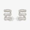 Donne Givenchy Gioielleria | Orecchini Stitch Clip In Metallo Con Cristalli Argenteo