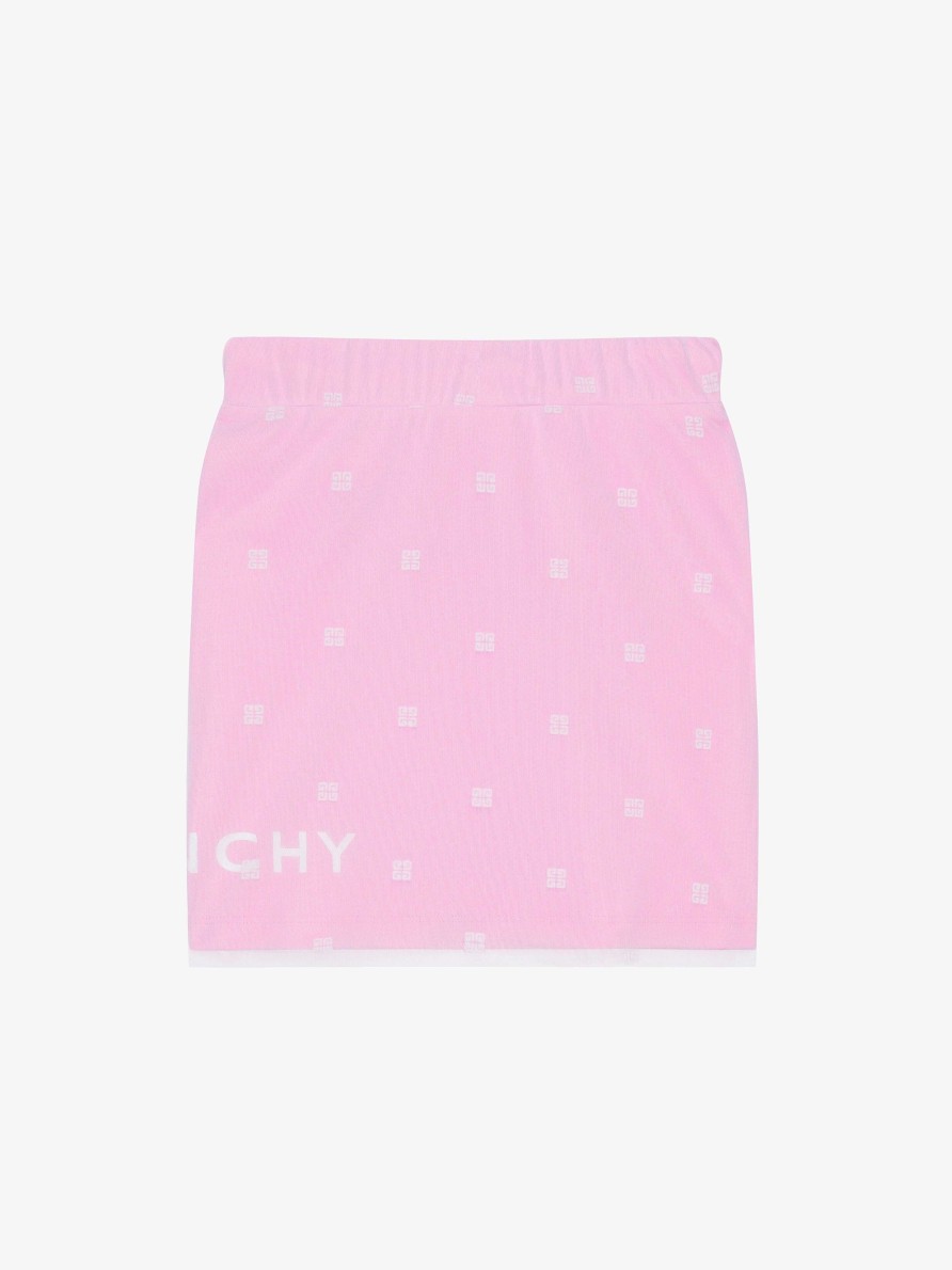 Donne Givenchy Ragazza (Da 4 A 12 Anni) | Gonna Givenchy Doppio Strato In Pile Con Tulle 4G Rosa