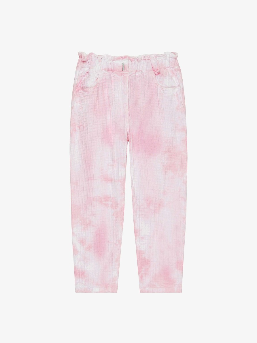 Donne Givenchy Ragazza (Da 4 A 12 Anni) | Pantaloni In Cotone 4G Con Effetto Lavato Rosa Confetto